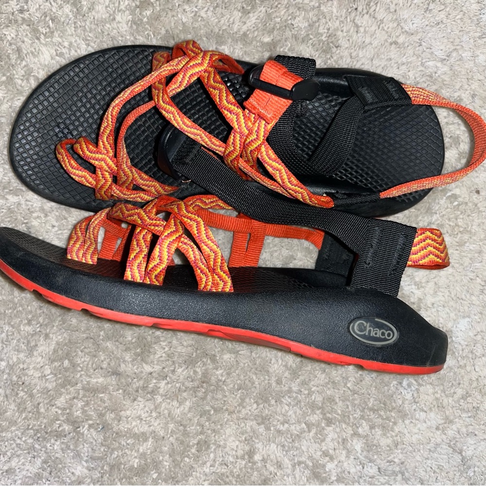 WOMENS CHACOS | Orange Yellow | multi strap sandal | water, hiking, travel shoe - Picture 5 of 6